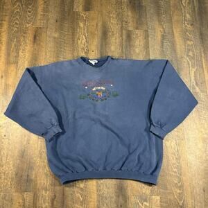Vintage 90s embroidered nature crewneck